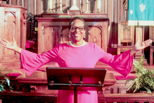 Pastor Lisa red dress